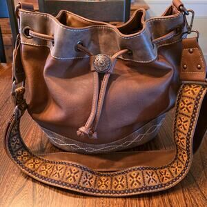 Blazin Roxx Ivy Bucket Bag Western Cowgirl Round Copper Concho Conceal Carry